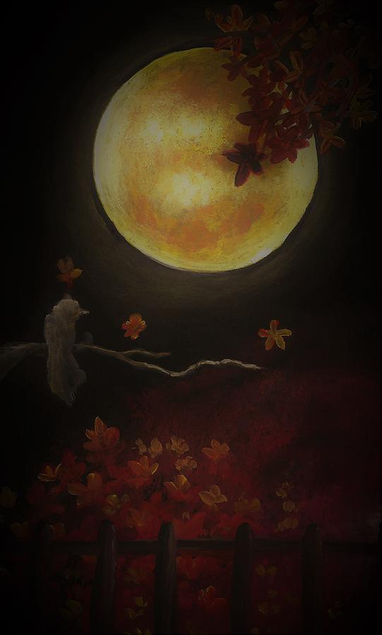 Moonlit autumn night Painting by Tara Krishna