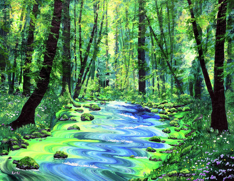 Enchanting Woodland Painting by Laura Iverson