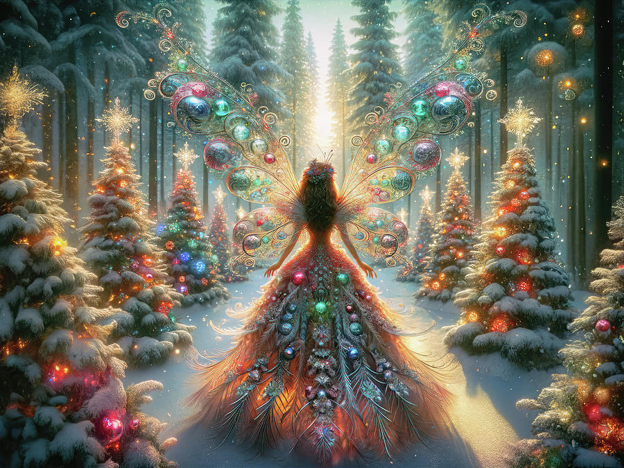 Enchantment of the Winter Solstice Fairy Digital Art by Bill and Linda Tiepelman
