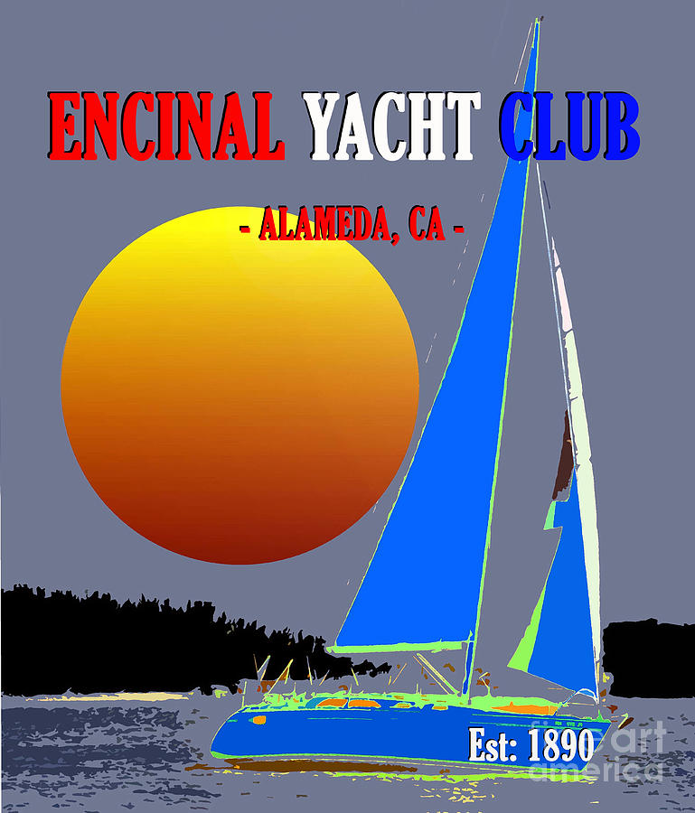 Encinal Yacht Club 1890 Mixed Media by David Lee Thompson
