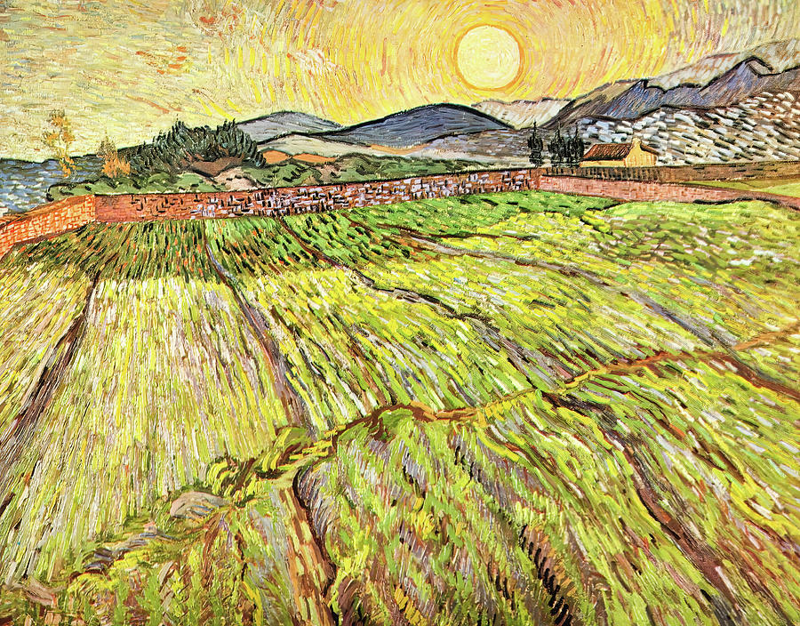 Enclosed Field With Rising Sun Painting