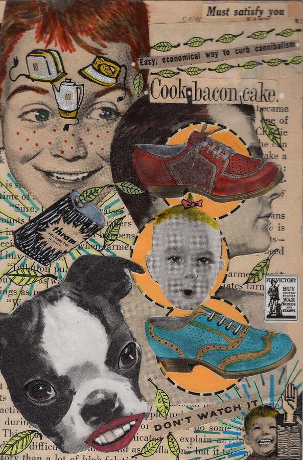 End Cannibalism Cook Bacon Cake Painting by Jo Potocki End Cannibalism Cook Bacon Cake Painting by Jo Potocki