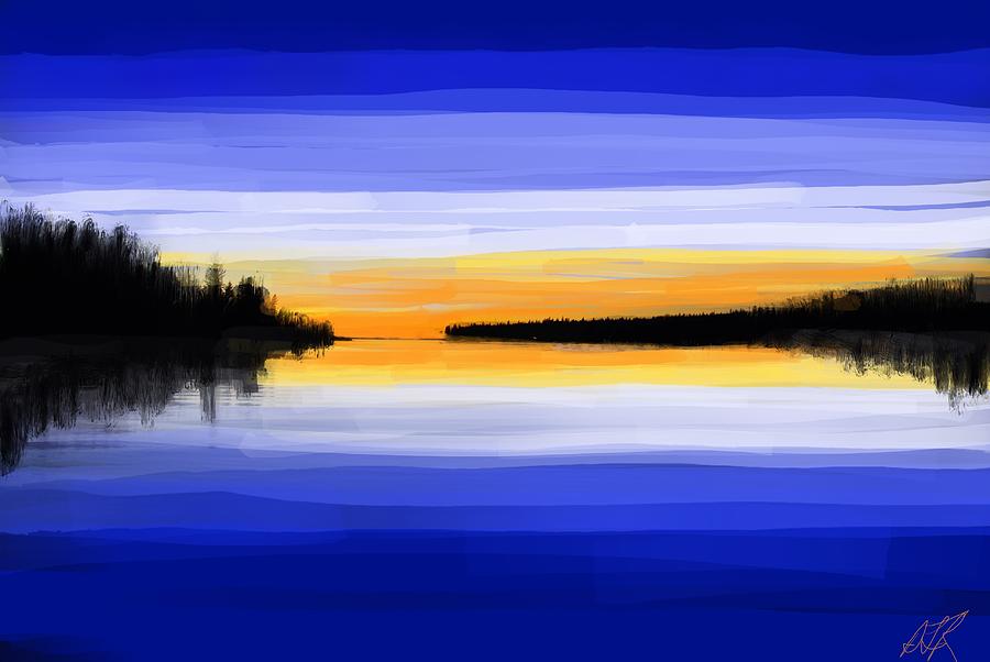 End of Day on Cler Lake Digital Art by Desmond Raymond