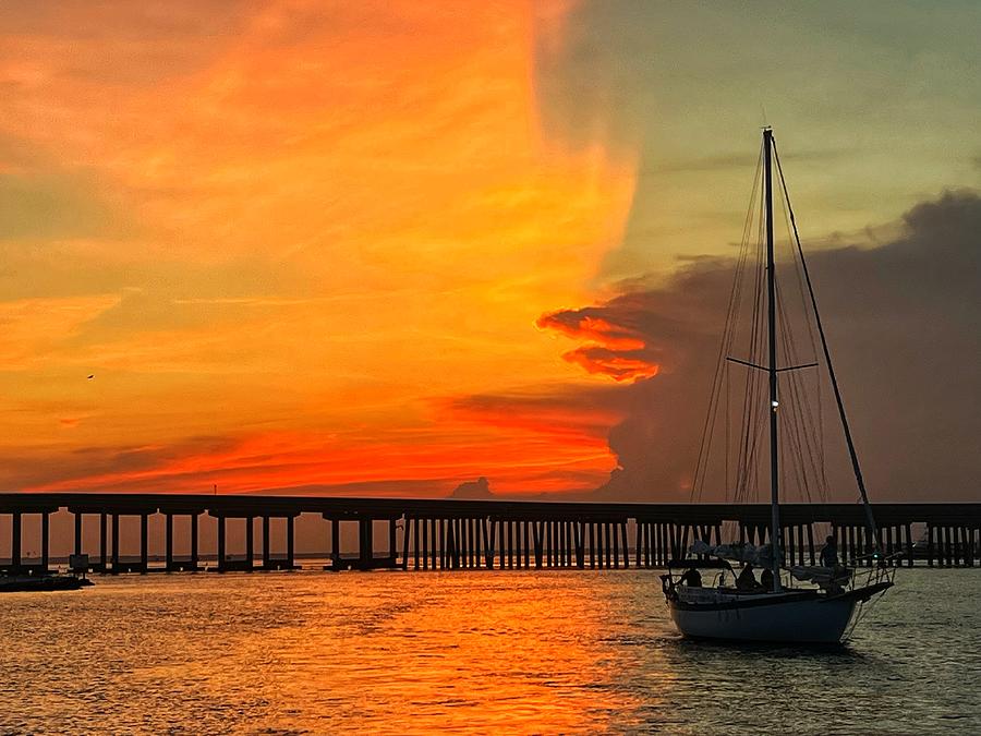 End of Day on the Destin Harbor Photograph by Carla Parris