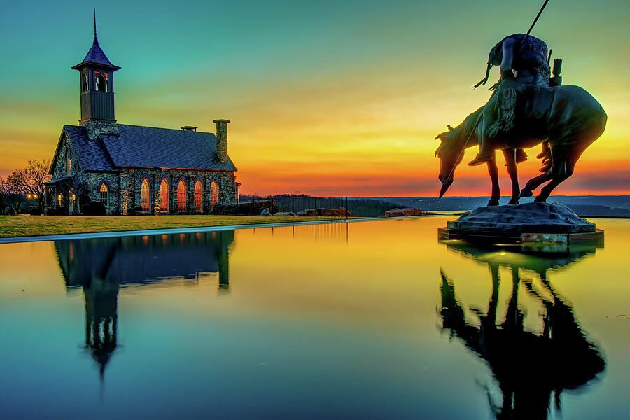End of the Trail Sunset Reflections - Top of the Rock - Branson Missouri Photograph by Gregory Ballos End of the Trail Sunset Reflections - Top of the Rock - Branson Missouri Photograph by Gregory Ballos