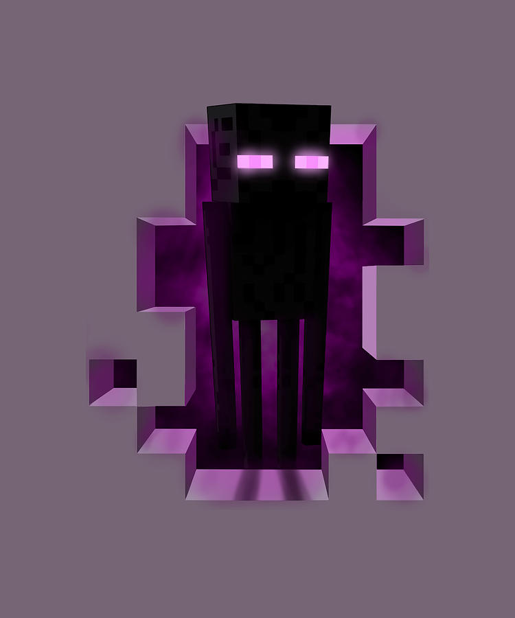 Enderman in 3d hole art green boy Painting by Danielle Tim | Pixels