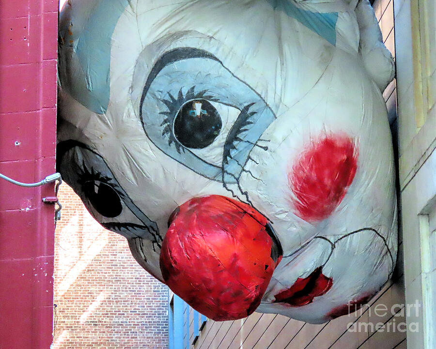 Endgame inflatable clown face Photograph by Janice Drew