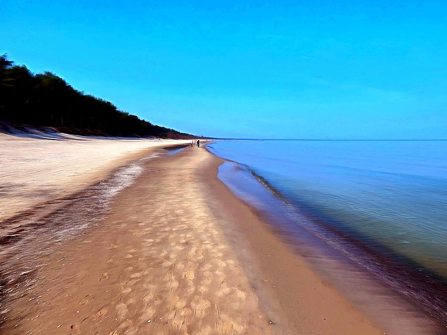 Endless beach with golden sand on Usedom island Digital Art by Ralph Kaehne