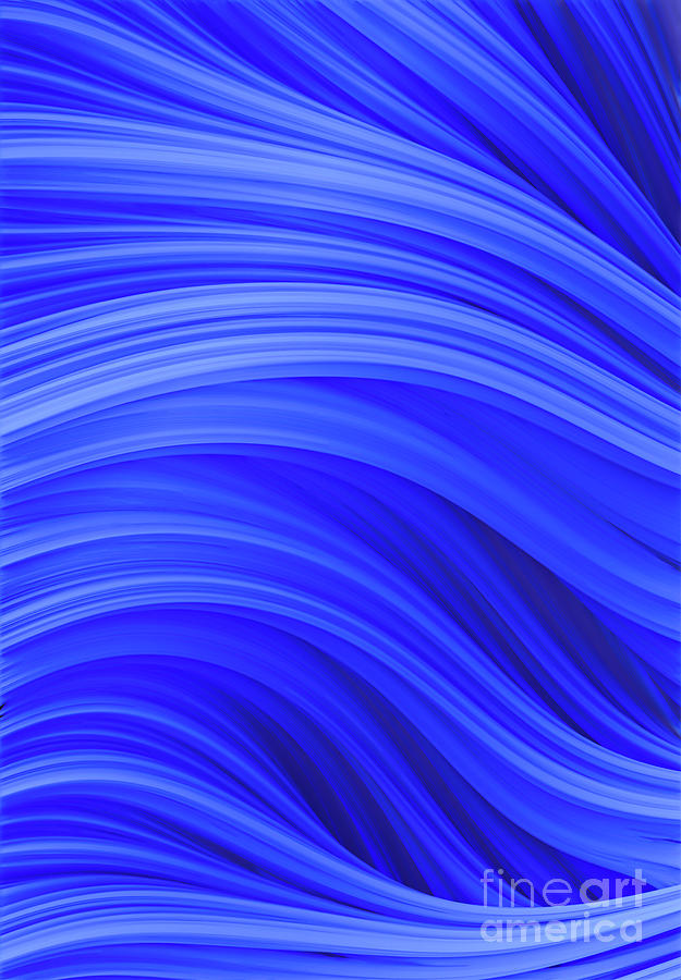 Abstract Digital Art - Endless Blue Flow Strands. by Stephen Geisel