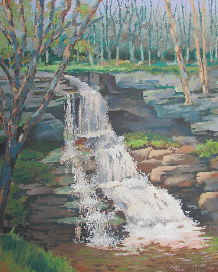 Endless Mountains Pa. Falls Painting by Tony Caviston