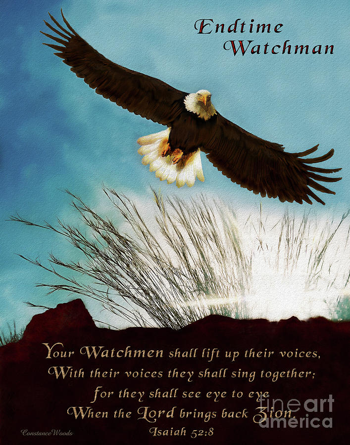 Endtime Watchman Eagle Digital Art by Constance Woods