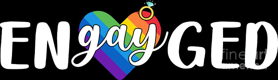 Engayged Gay Wedding Lgbtq Acceptance Rainbow Pride Parade Digital Art By Haselshirt Pixels 6217