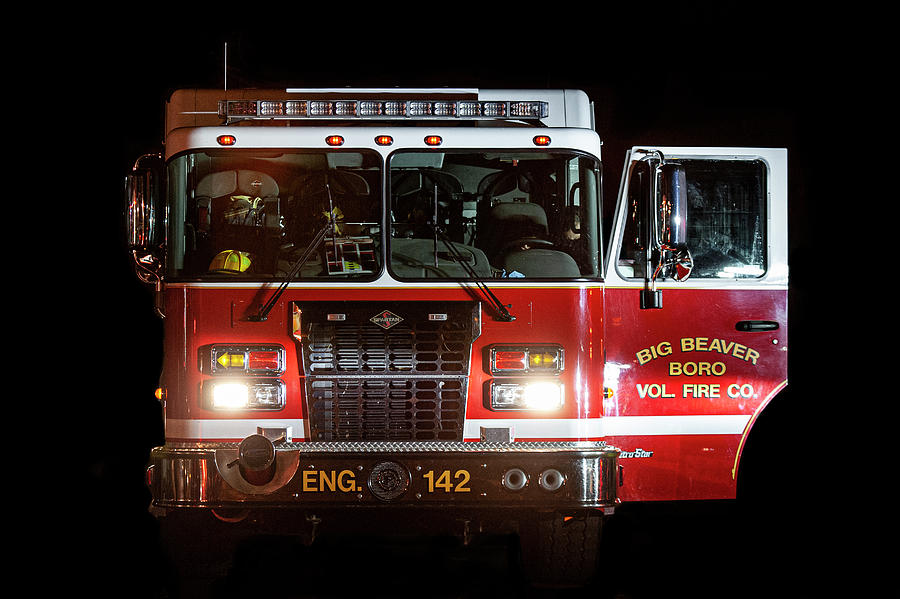 Truck Photograph - Engine 142 On Scene by Chad Lilly