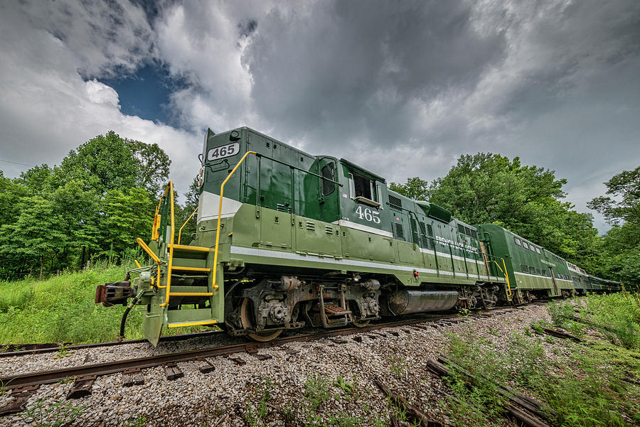 Train Photograph - Engine 465 GP-9 leads the afternoon passenger train... by Jim Pearson