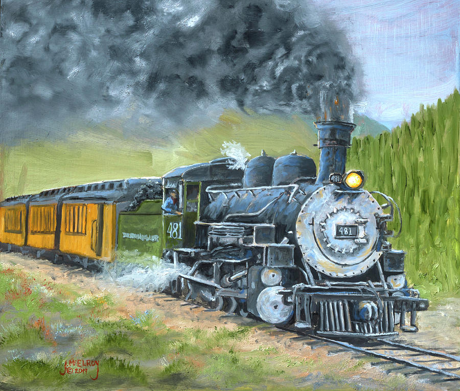 Engine 481 Painting by Jerry McElroy