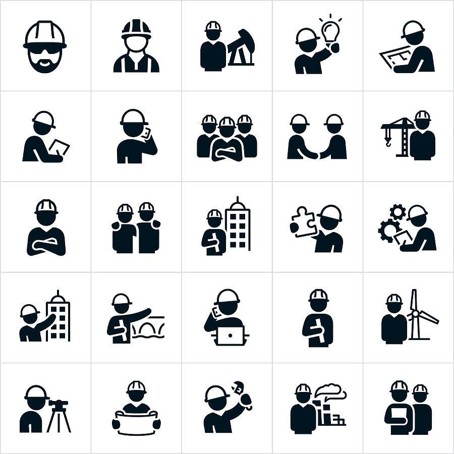 Engineers Icons Drawing by Appleuzr