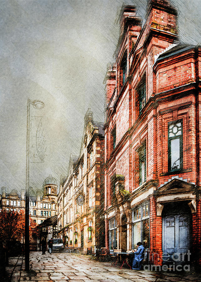 England Manchester city landscape #Manchester Painting by Justyna Jaszke JBJart