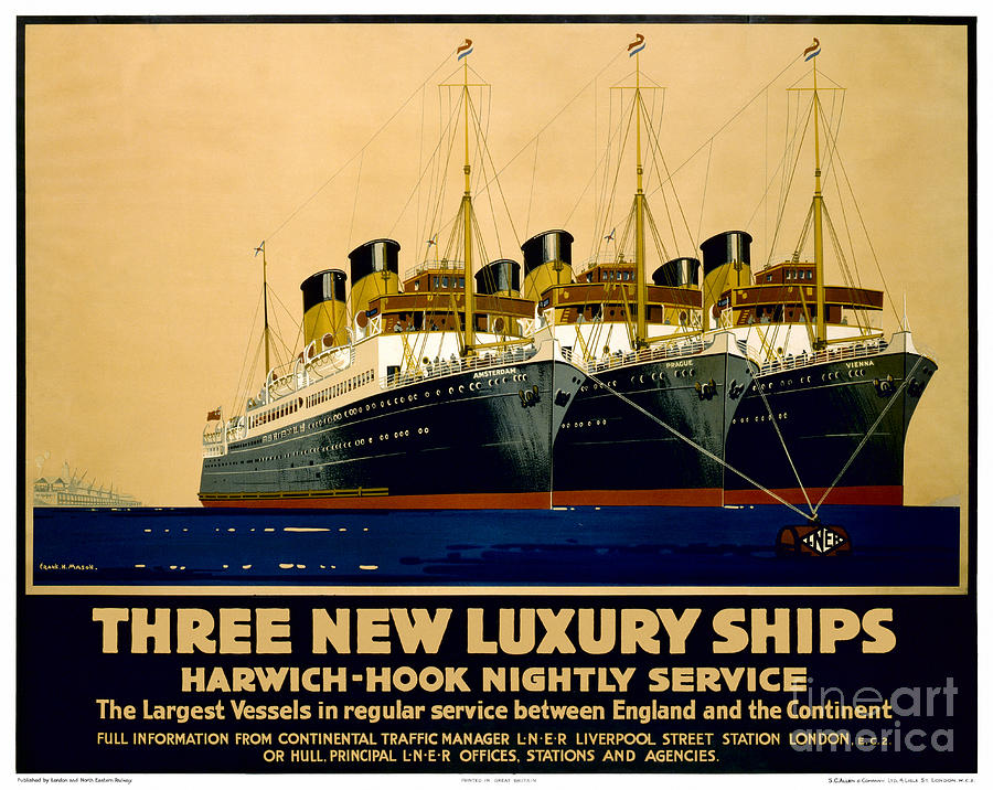 England Vintage Travel Poster Restored 1935 Drawing