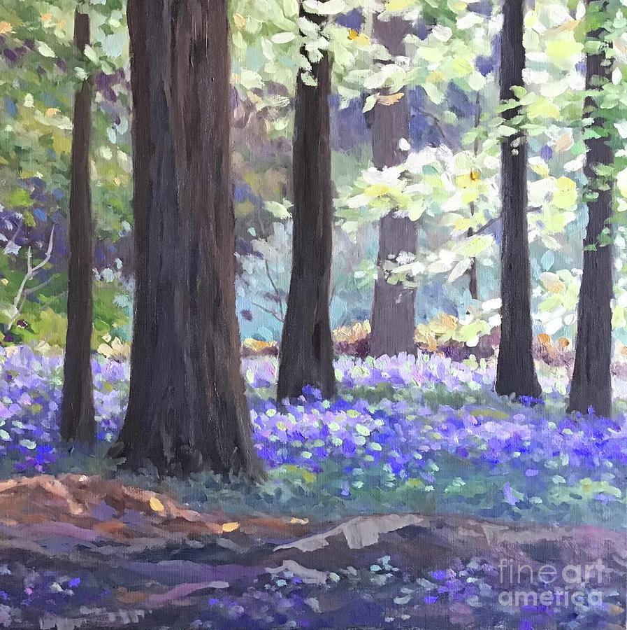 English Bluebells Painting by Anne Marie Brown