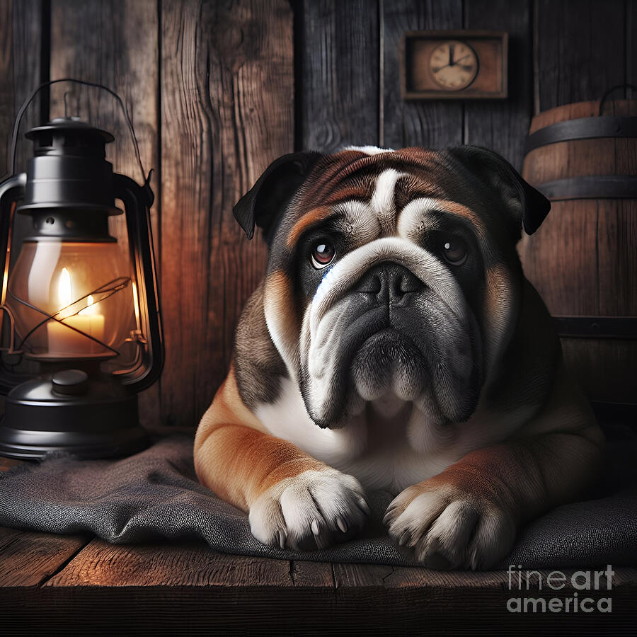 Dog Digital Art - English Bulldog 3 by Mia-Maria Wikstrom