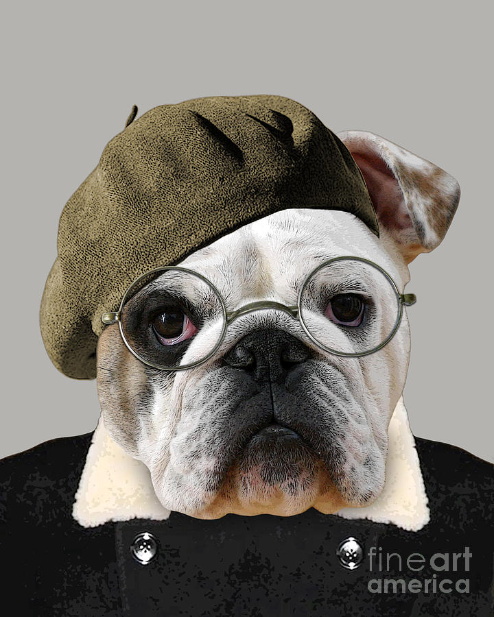 Dog Digital Art - English Bulldog Gentleman by Madame Memento