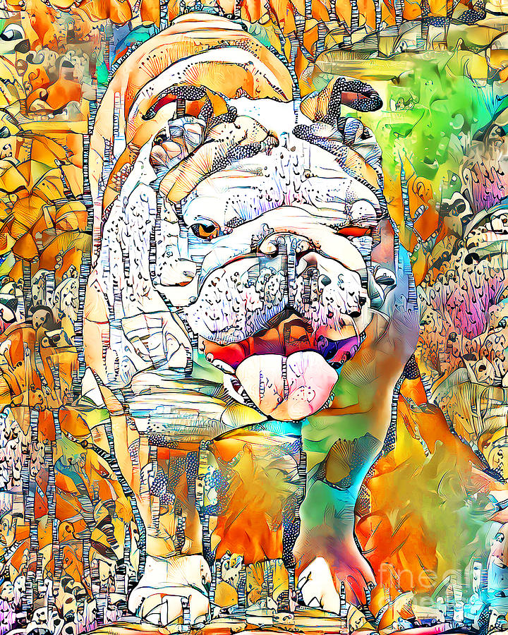 English Bulldog In Surreal Abstract 20210114 Photograph by Wingsdomain Art and Photography
