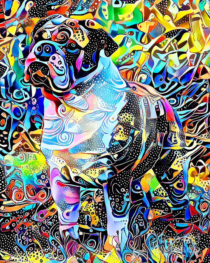 English Bulldog In Vibrant Contemporary Surreal Abstract Colors 20210203 Photograph by Wingsdomain Art and Photography
