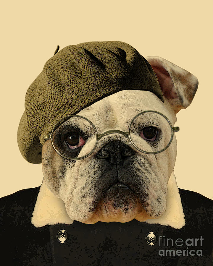 Dog Digital Art - English Bulldog Portrait by Madame Memento