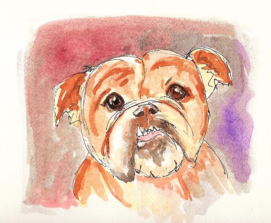 English Bulldog Painting by Zelda Tessadori