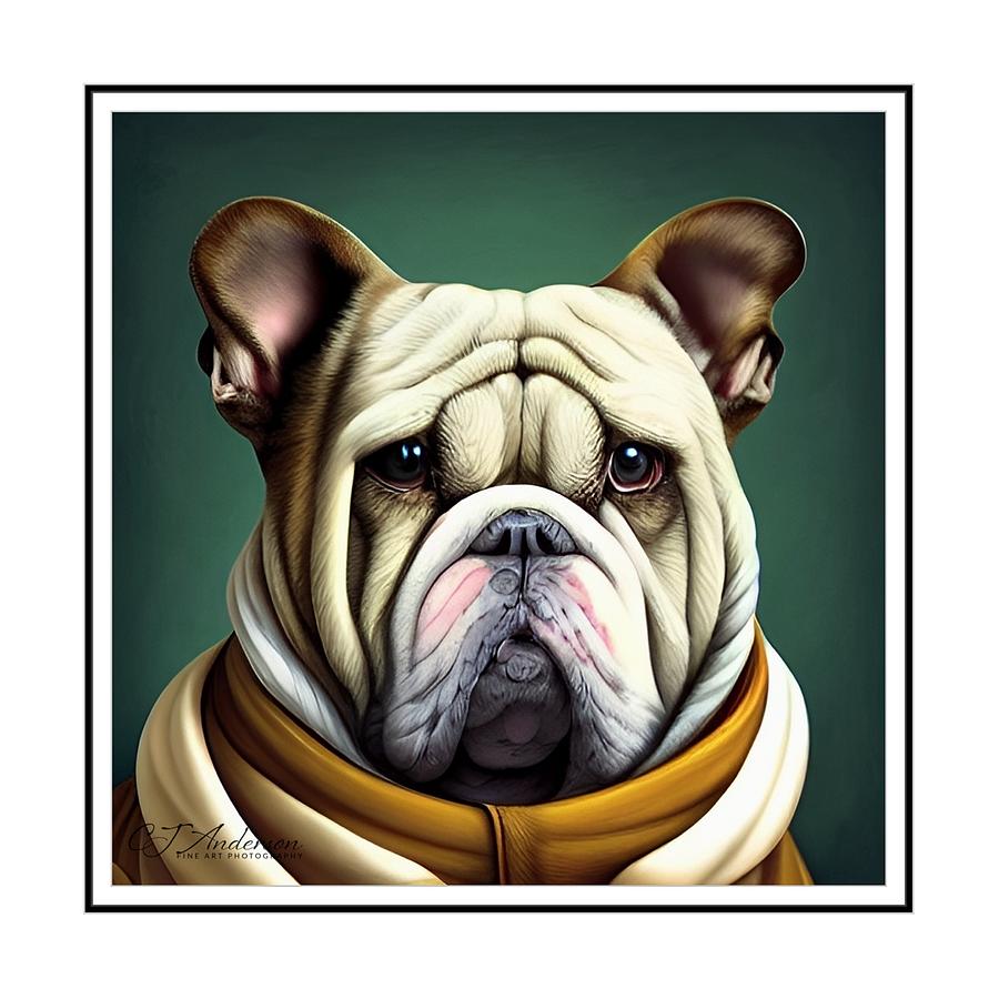 English Bully Portrait Digital Art by CJ Anderson - Fine Art America