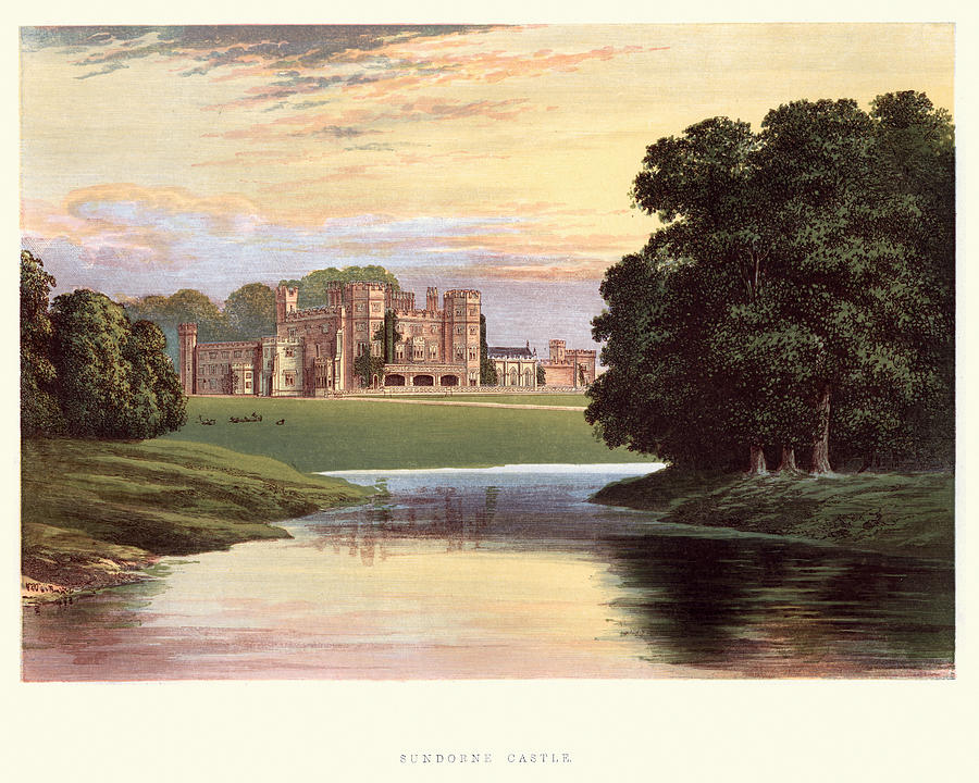 English country mansions - Sundorne Castle, Shrewsbury, Shropshire Drawing by Duncan1890