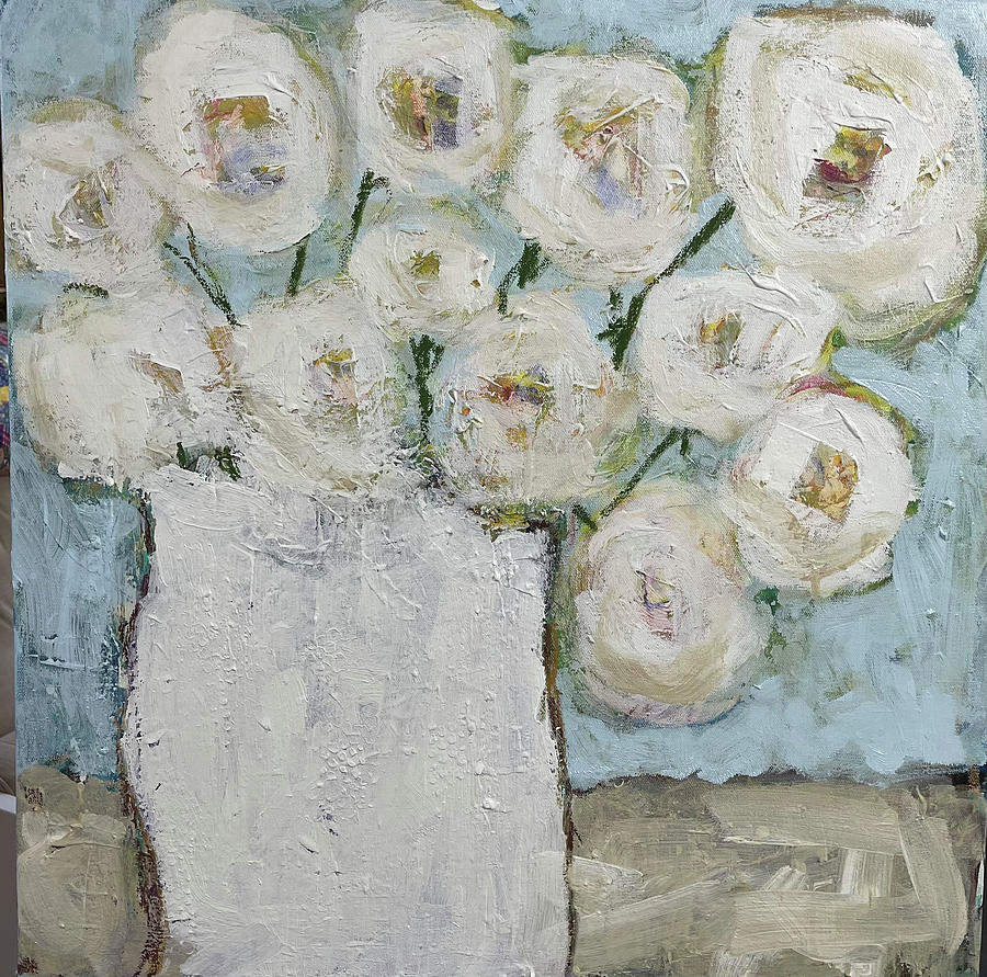 English Flowers Painting by Pam Gillette
