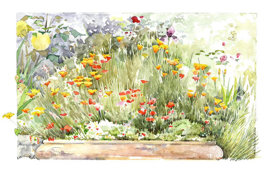 English Garden Painting by Penny Taylor-Beardow