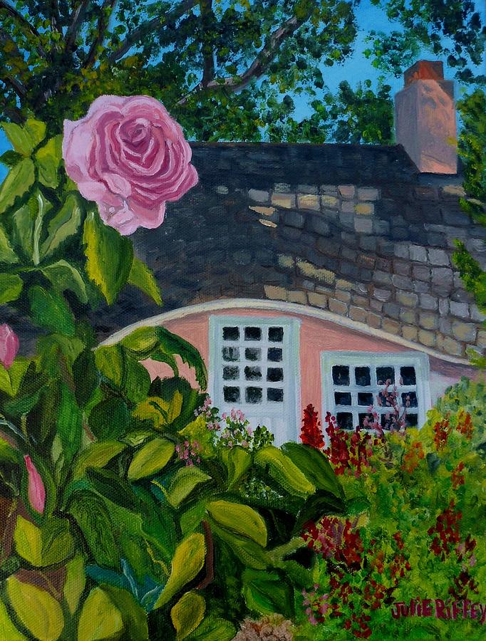 English Rose Cottage Painting by Julie Brugh Riffey