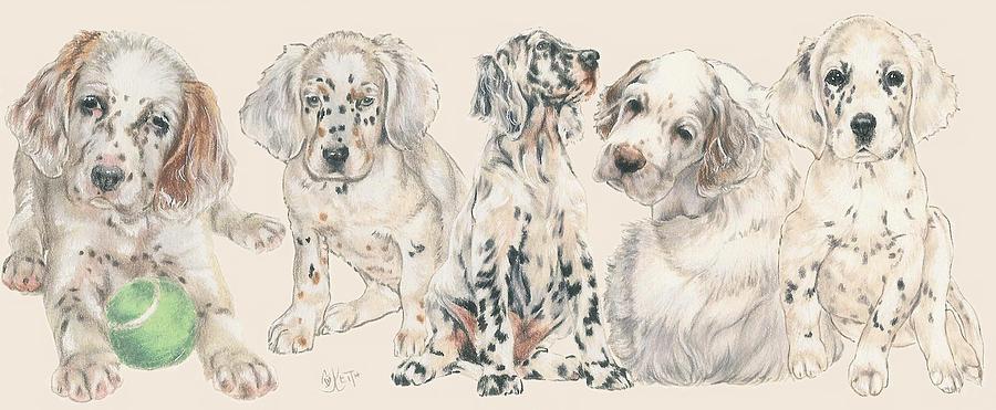 Dog Mixed Media - English Setter Puppies by Barbara Keith