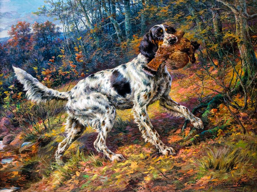 English Setter with Grouse Painting by Edmund Henry Osthaus