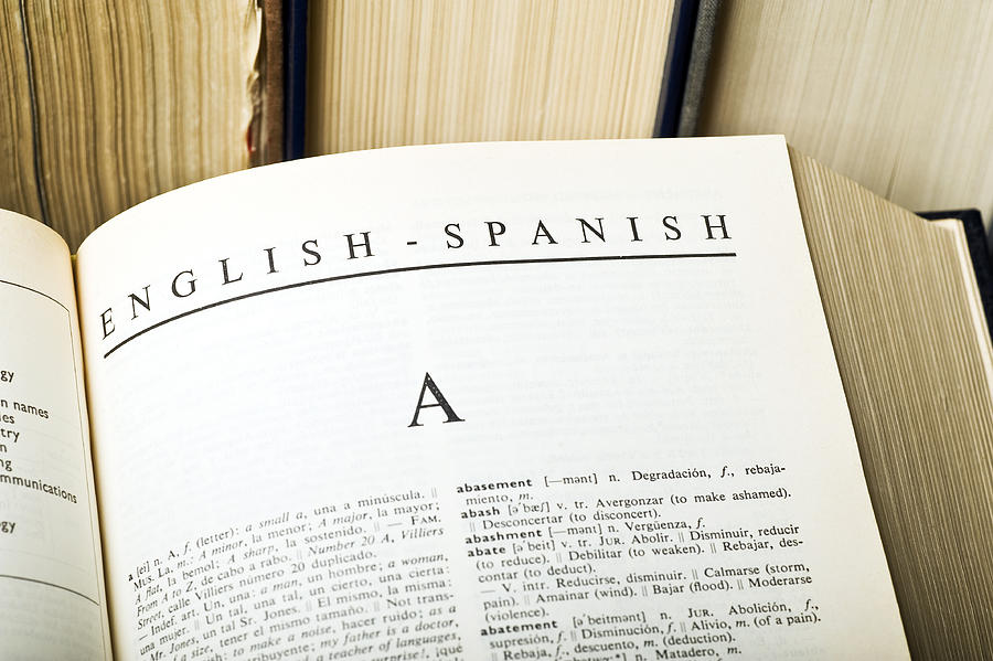 English spanish dictionary Photograph by Parema