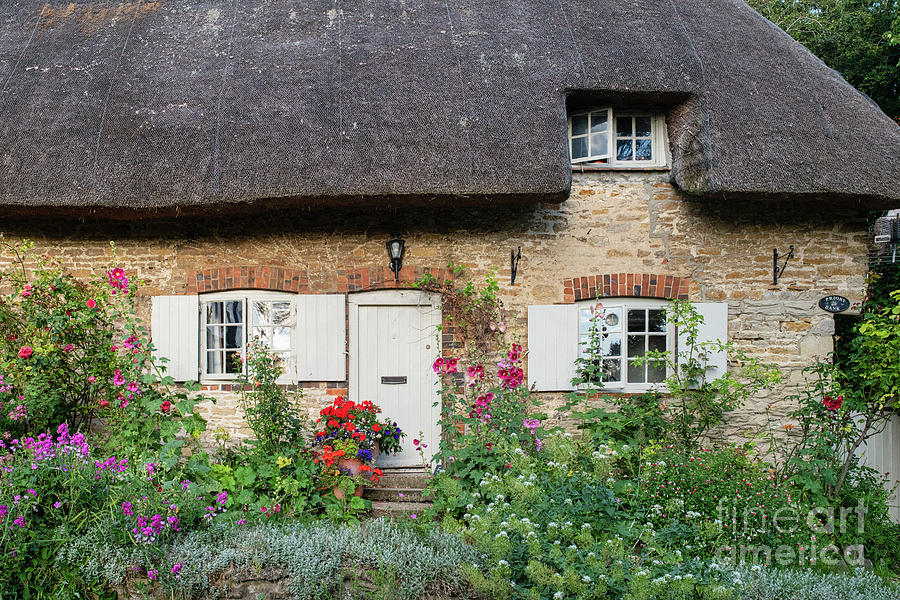 English Thatched Cottage in Great Milton Photograph by Tim Gainey