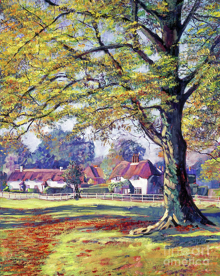 English Village Painting by David Lloyd Glover