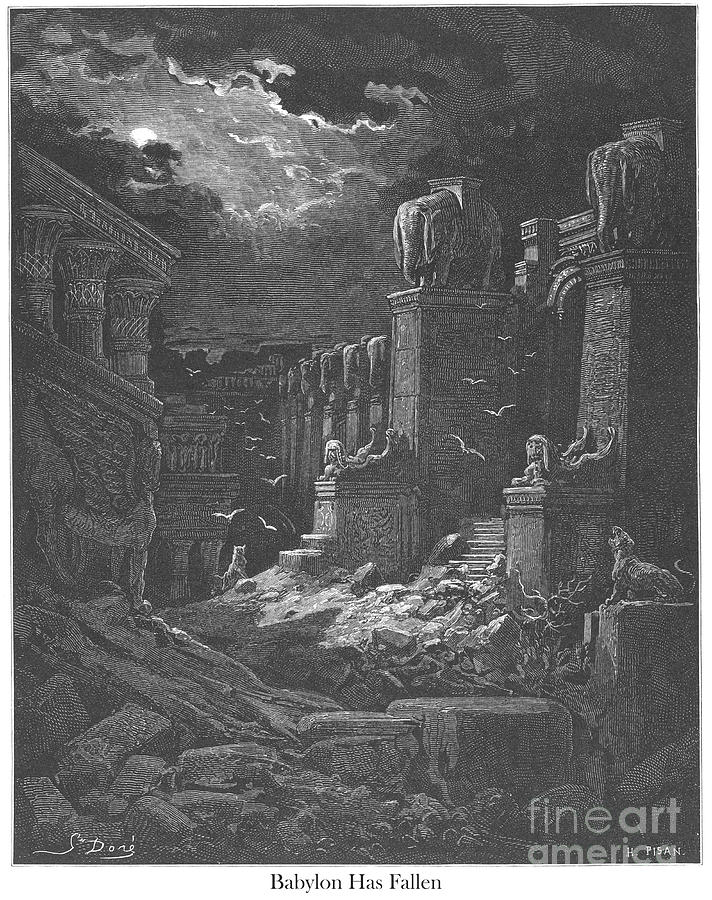Engraving of Babylon has Fallen by Gustave Dore w1 Photograph by Historic illustrations
