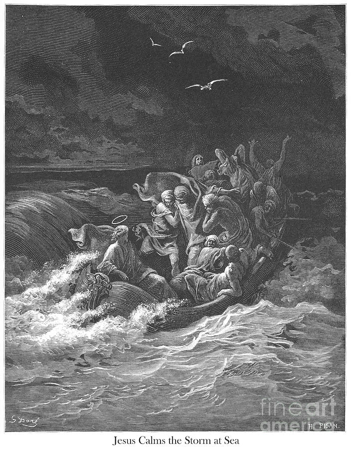 Engraving of Jesus Stilling the Tempest by Gustave Dore w1 Photograph ...