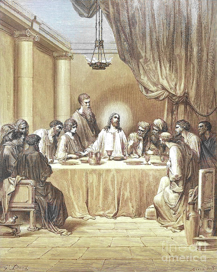 Engraving of The Last Supper by Gustave Dore k1 Drawing by Historic ...