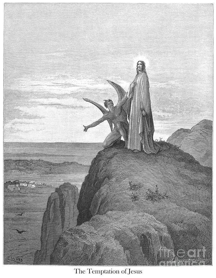 Engraving Of The Temptation Of Jesus By Gustave Dore W1 Photograph By Historic Illustrations