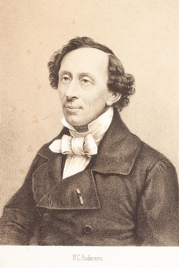 Engraving writer Hans Christian Andersen 1881 Drawing by Grafissimo