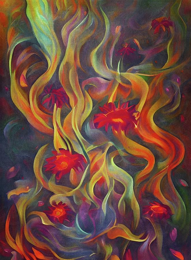 Engulfing the Flowers  Painting by Ally White