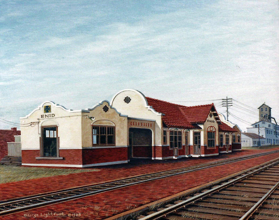 Enid Oklahoma Depot Painting by George Lightfoot