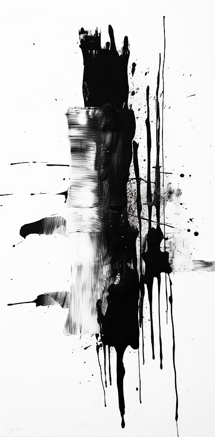 Enigmatic Ink Blot Abstract Painting by Lourry Legarde