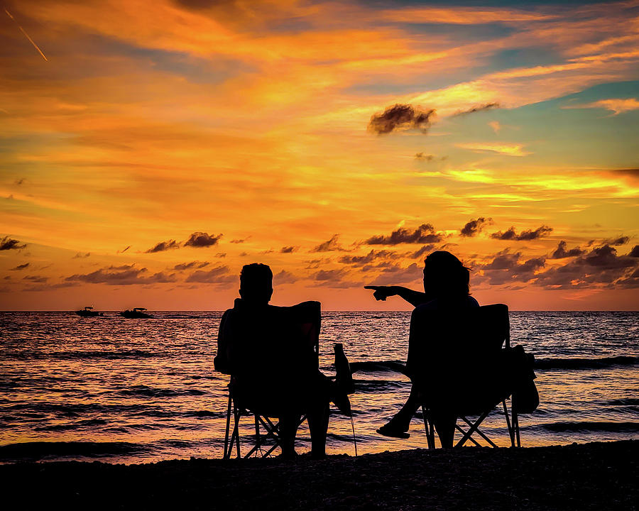 Enjoying Beach Sunset Photograph by Joe Myeress
