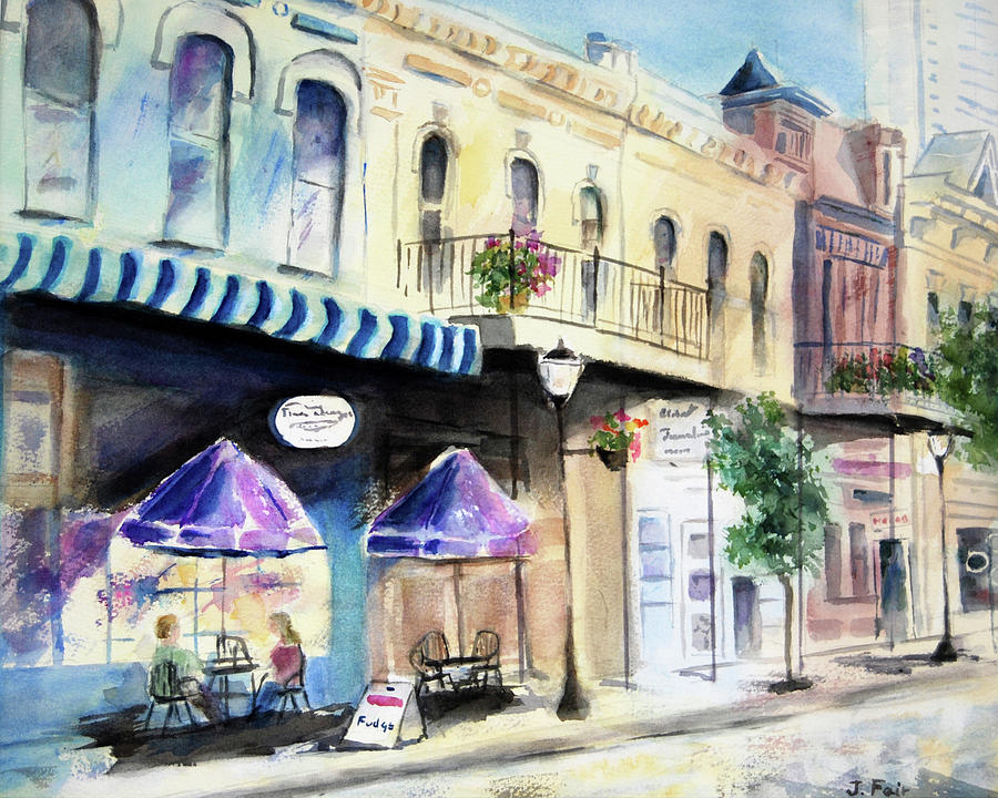 Enjoying Dauphin Street Painting by Jerry Fair