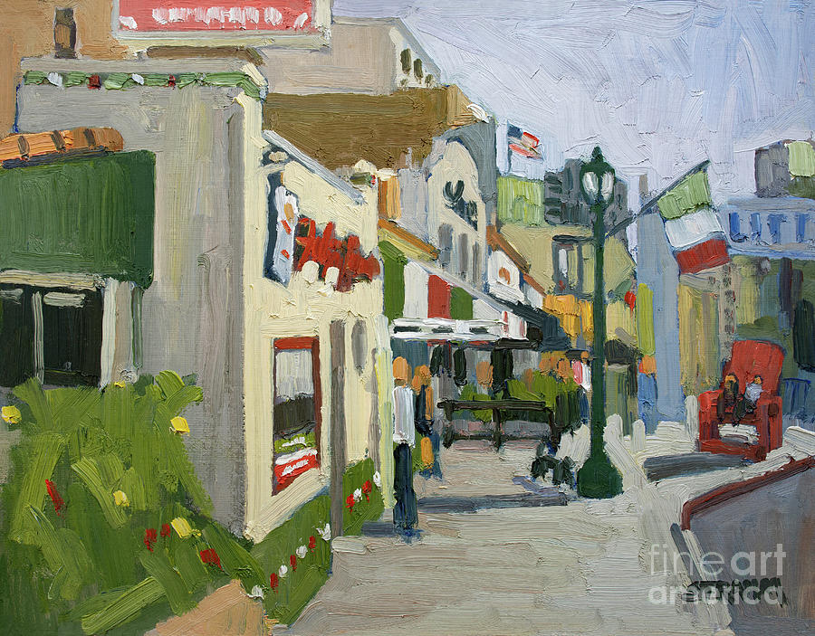San Diego Painting - Enjoying Little Italy - San Diego, California by Paul Strahm